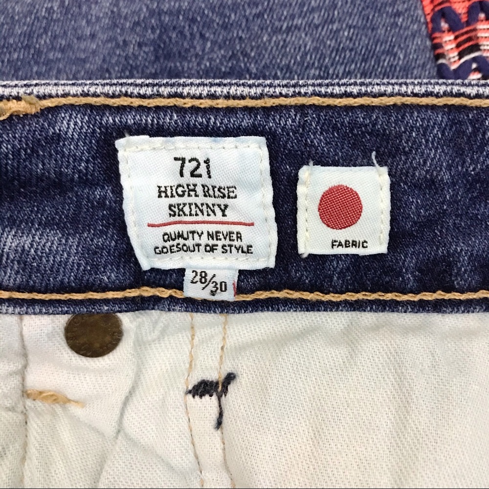 Levi’s 721 High Rise Embroidered Skinny Jeans 28 - Picture 8 of 13